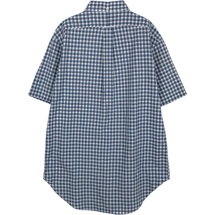 Ralph Lauren Classic Fit Short Sleeve Button Down Check Shirt Men's M cotton blue type Vintage Second Hand