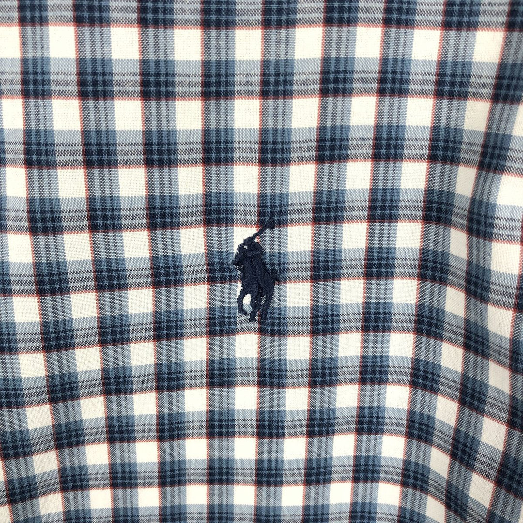 Ralph Lauren Classic Fit Short Sleeve Button Down Check Shirt Men's M cotton blue type Vintage Second Hand