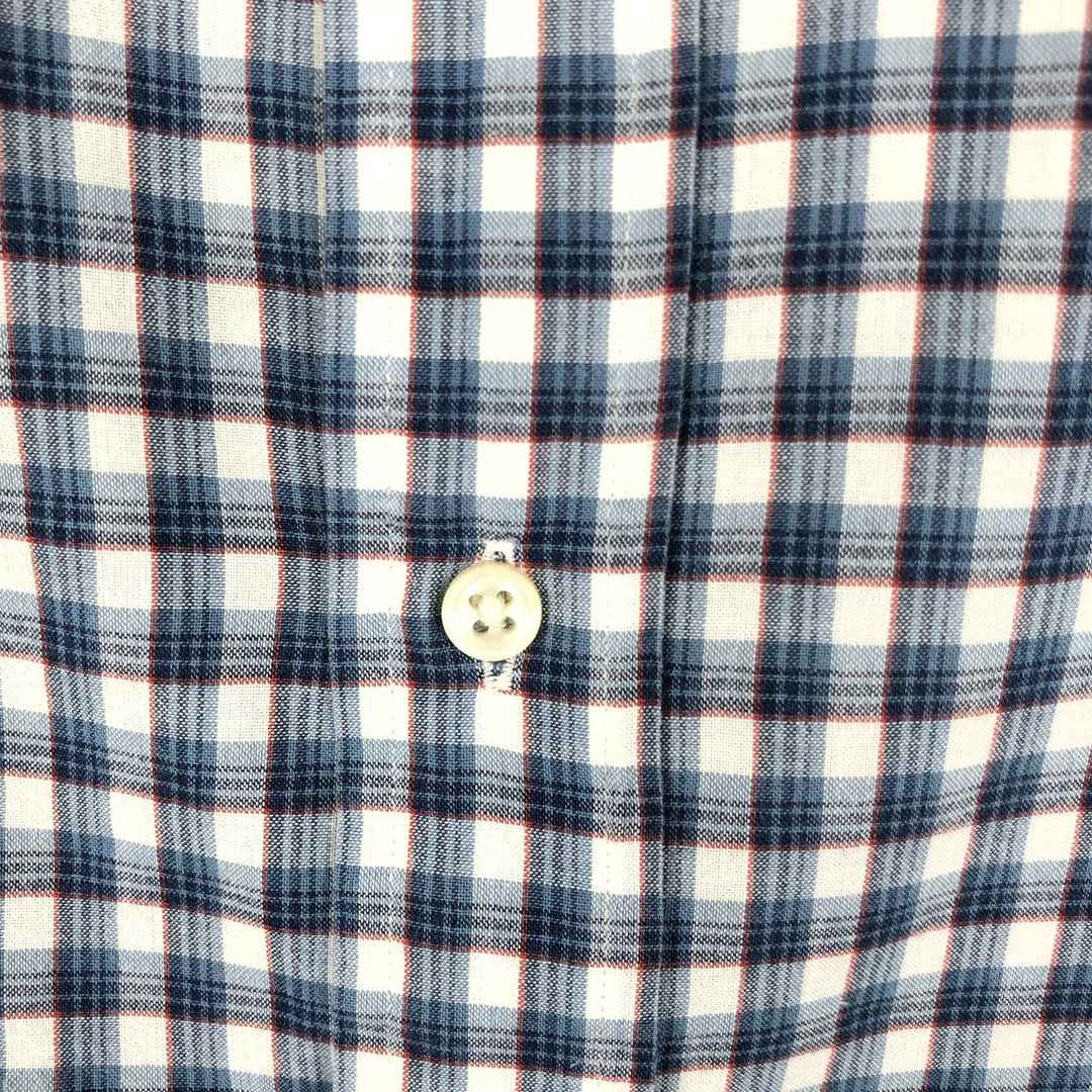Ralph Lauren Classic Fit Short Sleeve Button Down Check Shirt Men's M cotton blue type Vintage Second Hand