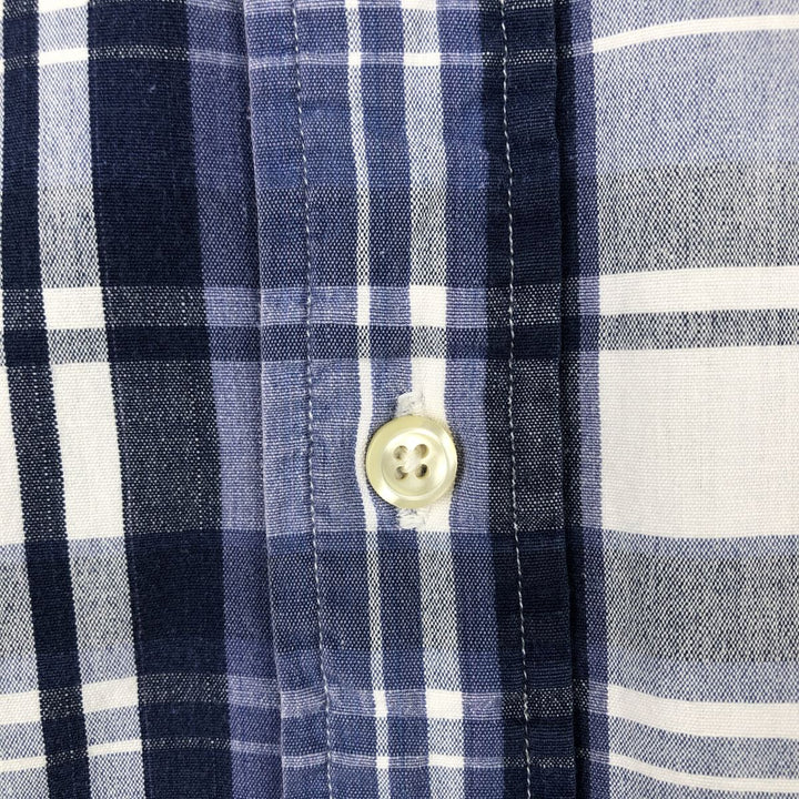 Ralph Lauren BLAIRE short sleeve button down check shirt men's XL size cotton blue type Vintage Second Hand