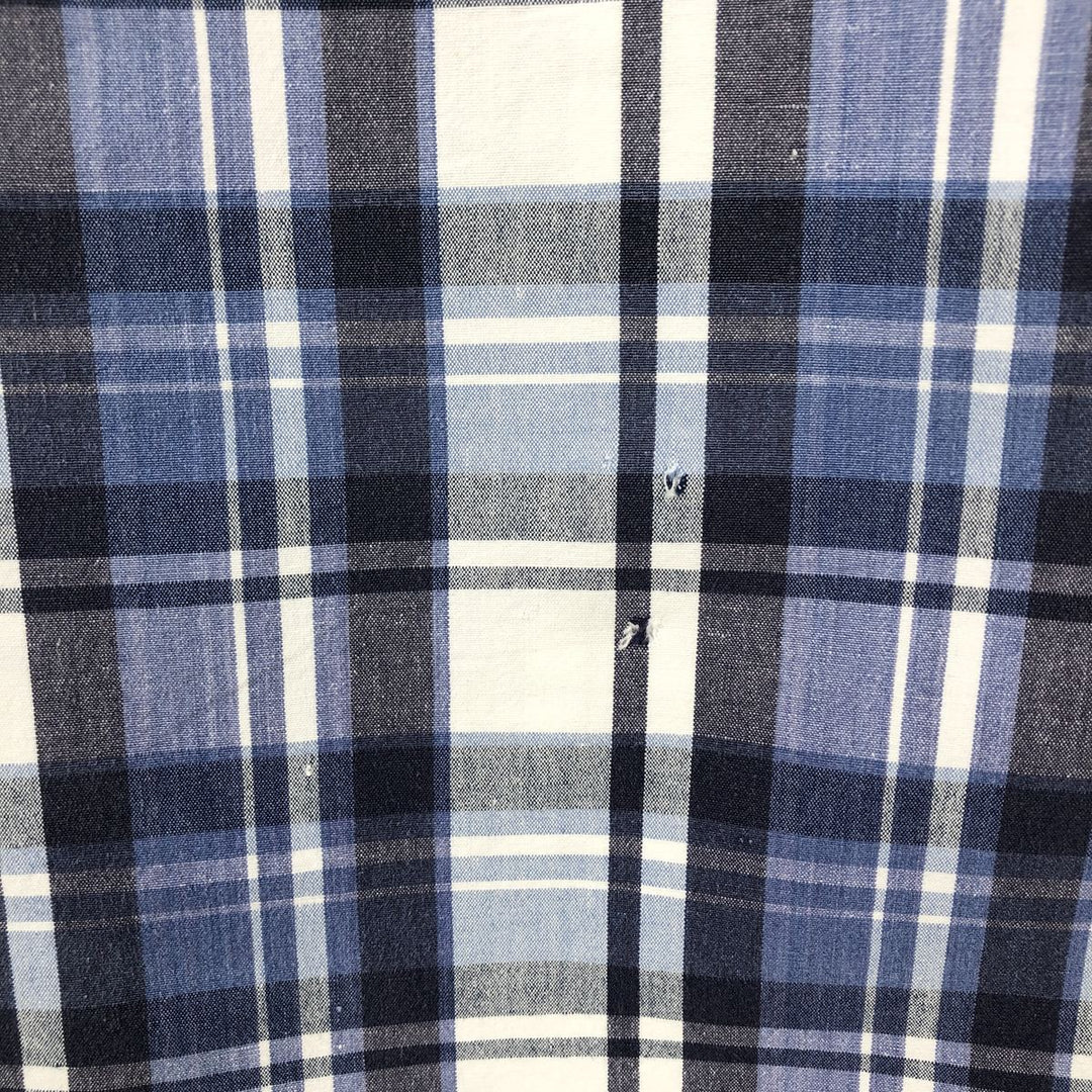 Ralph Lauren BLAIRE short sleeve button down check shirt men's XL size cotton blue type Vintage Second Hand