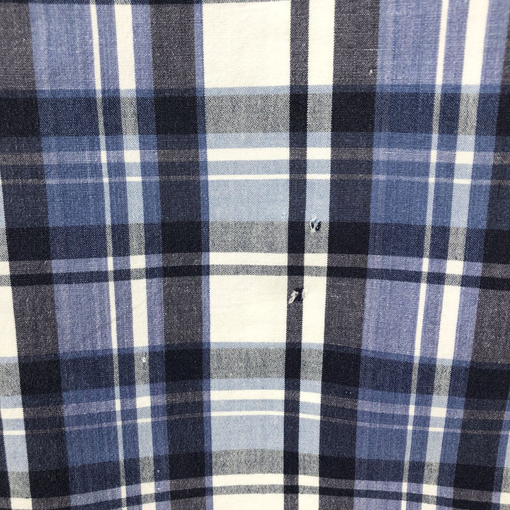 Ralph Lauren BLAIRE short sleeve button down check shirt men's XL size cotton blue type Vintage Second Hand
