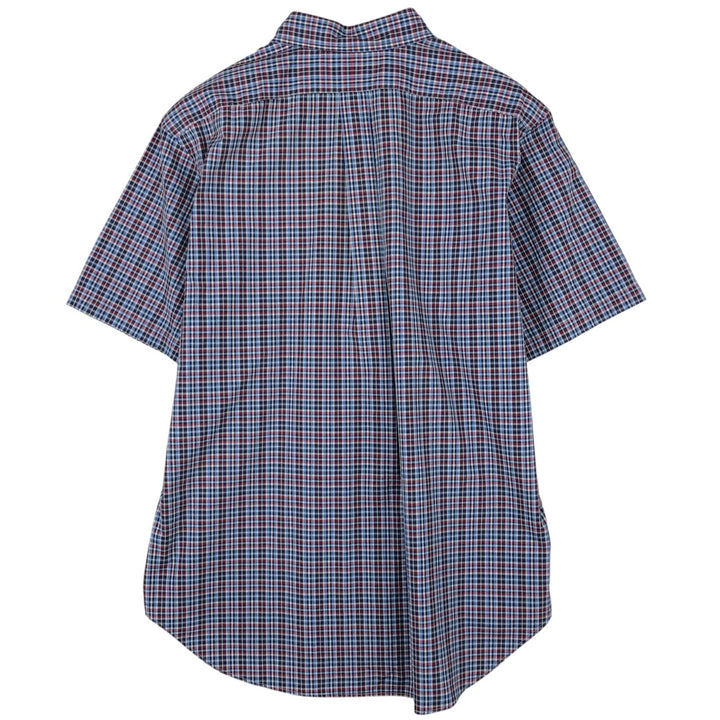 Ralph Lauren Classic Fit short sleeve button down check shirt, men's size XL cotton blue type Vintage Second Hand
