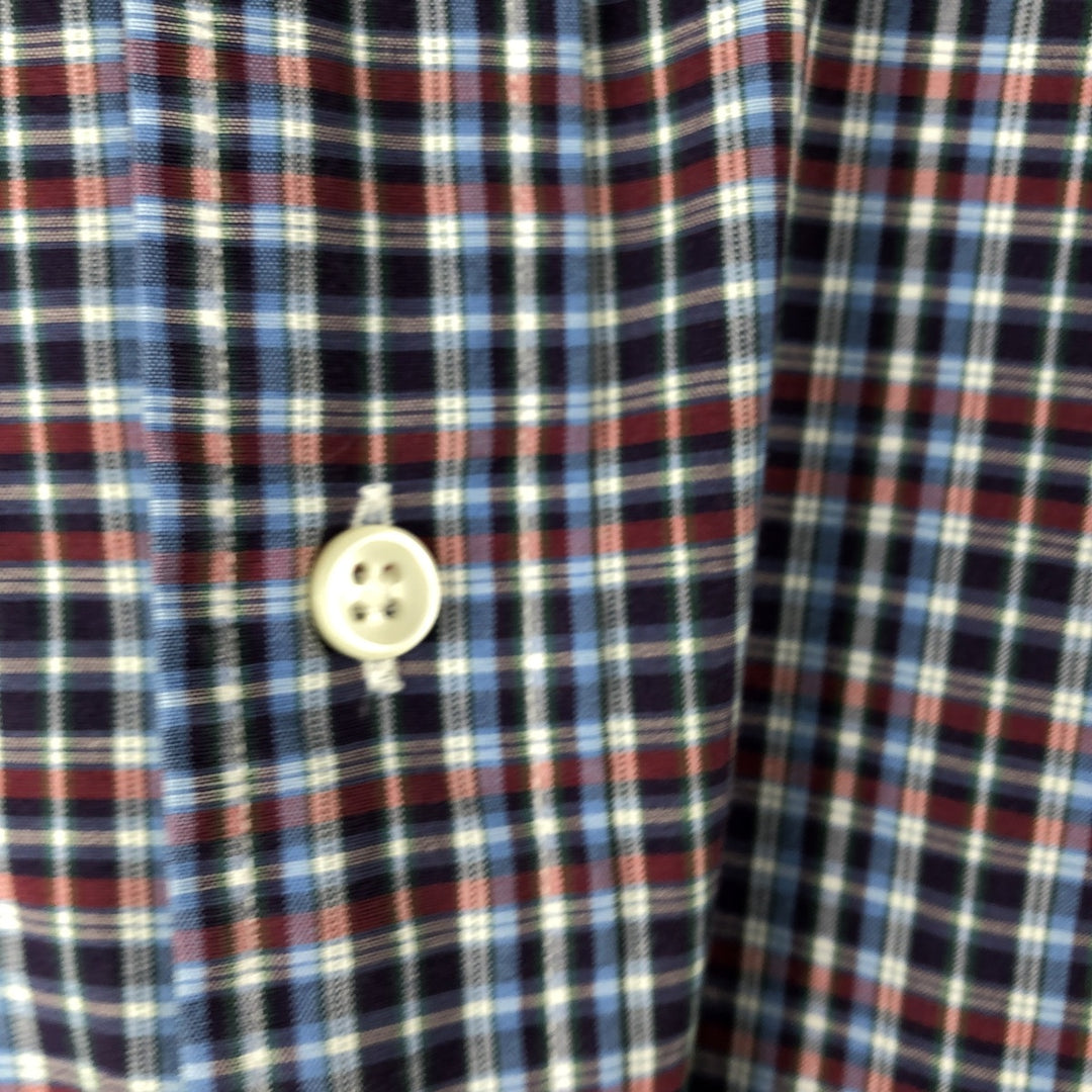Ralph Lauren Classic Fit short sleeve button down check shirt, men's size XL cotton blue type Vintage Second Hand