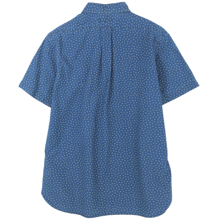 Ralph Lauren all-over print short-sleeve button-down shirt, men's size M cotton Navy blue Vintage Second Hand