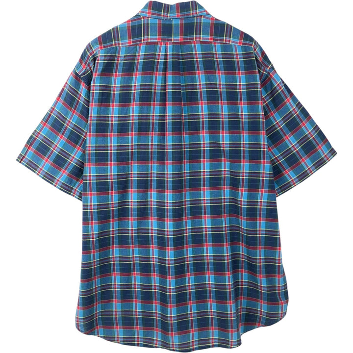 Ralph Lauren BLAKE short sleeve button down check shirt men's XL size cotton blue type Vintage Second Hand