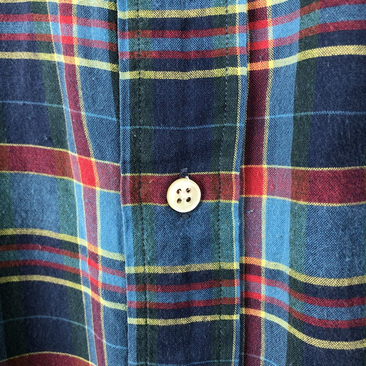 Ralph Lauren BLAKE short sleeve button down check shirt men's XL size cotton blue type Vintage Second Hand