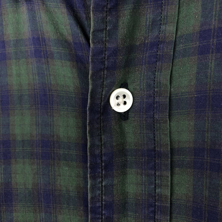 Ralph Lauren short sleeve button down check shirt, men's size M cotton green type Vintage Second Hand