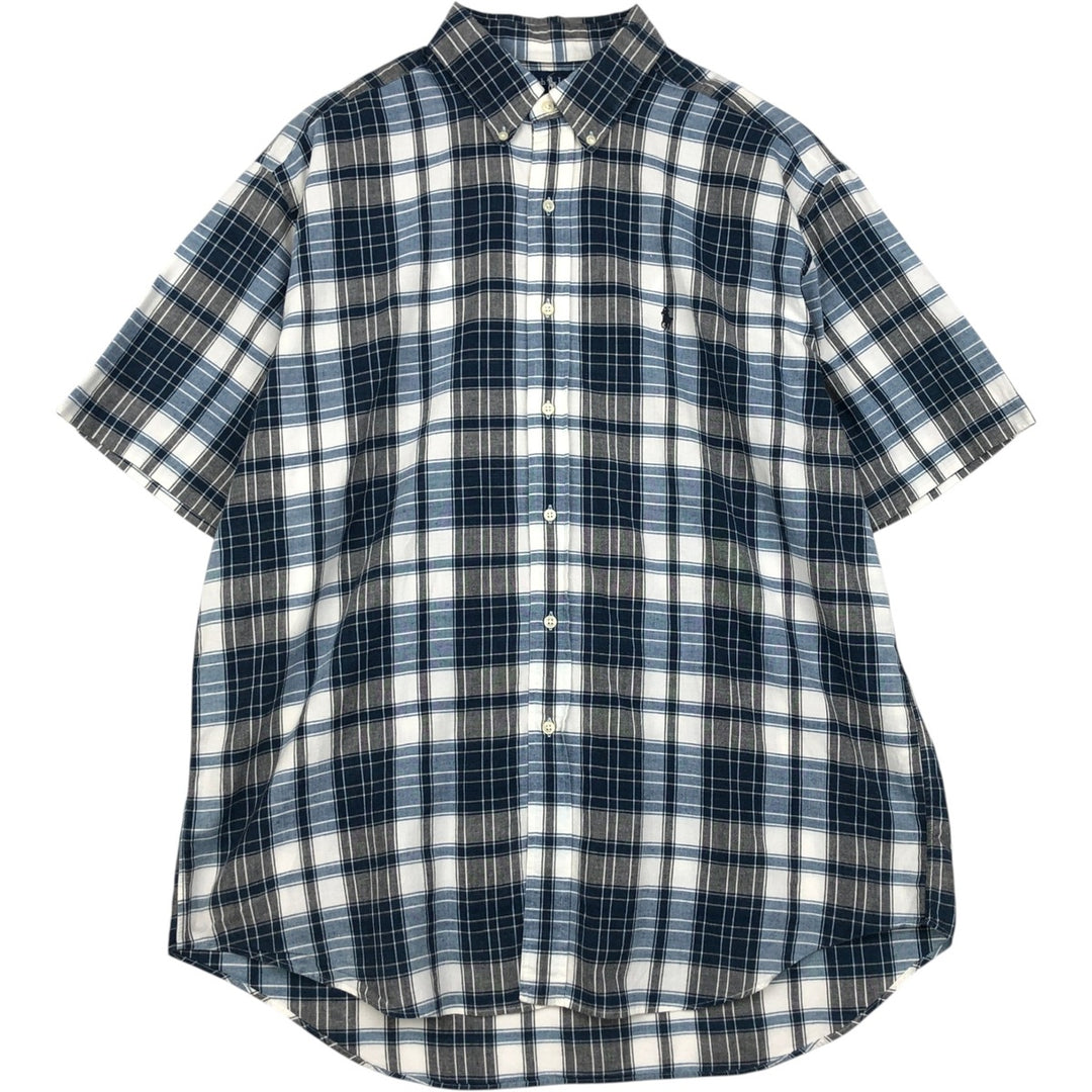 Ralph Lauren BLAKE short sleeve button down check shirt men's XL size cotton gray type Vintage Second Hand