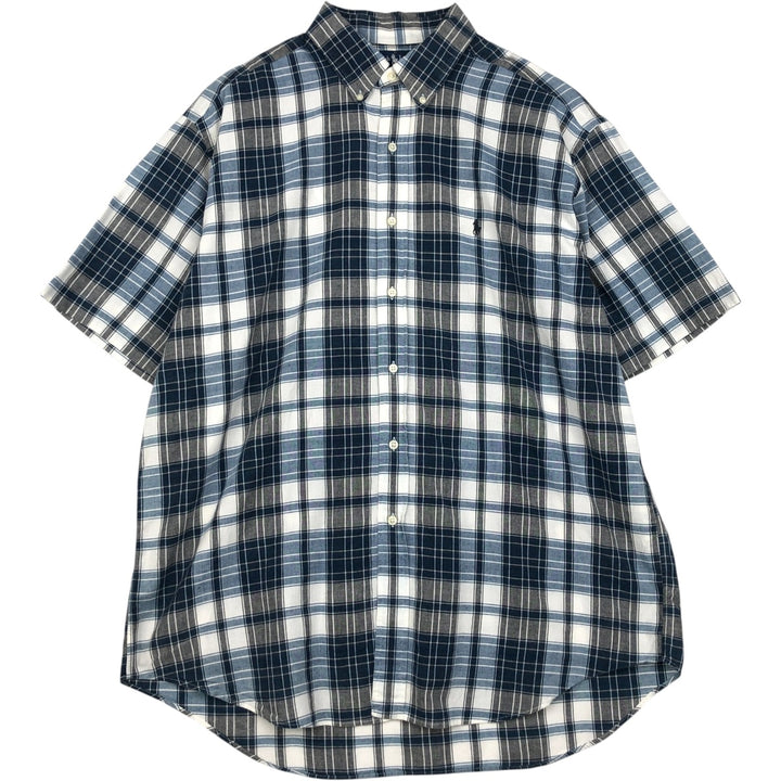 Ralph Lauren BLAKE short sleeve button down check shirt men's XL size cotton gray type Vintage Second Hand