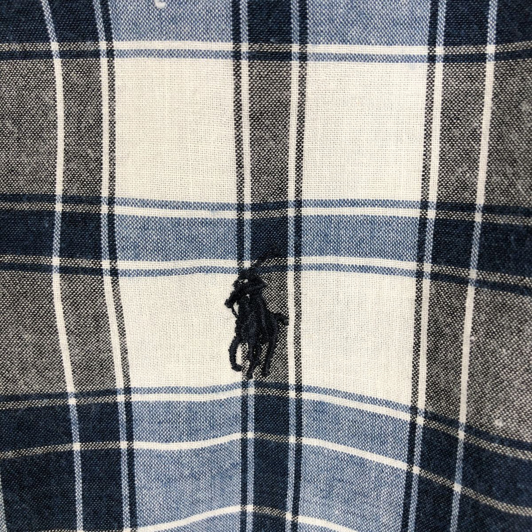 Ralph Lauren BLAKE short sleeve button down check shirt men's XL size cotton gray type Vintage Second Hand