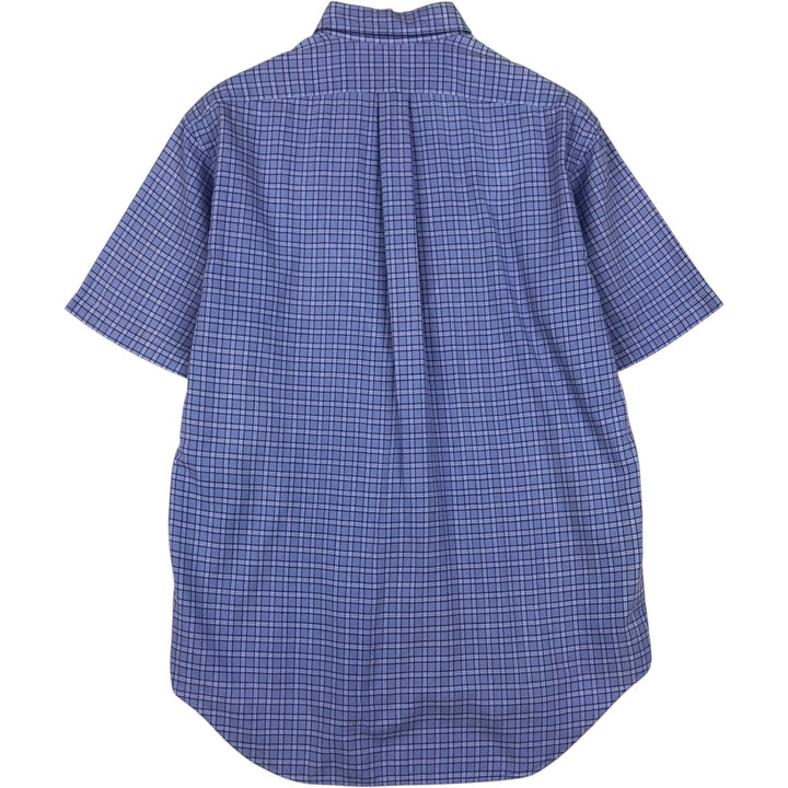 Ralph Lauren BLAKE Short-Sleeve Button-Down Check Shirt, Men's Size S (approx.) cotton purple type Vintage Second Hand