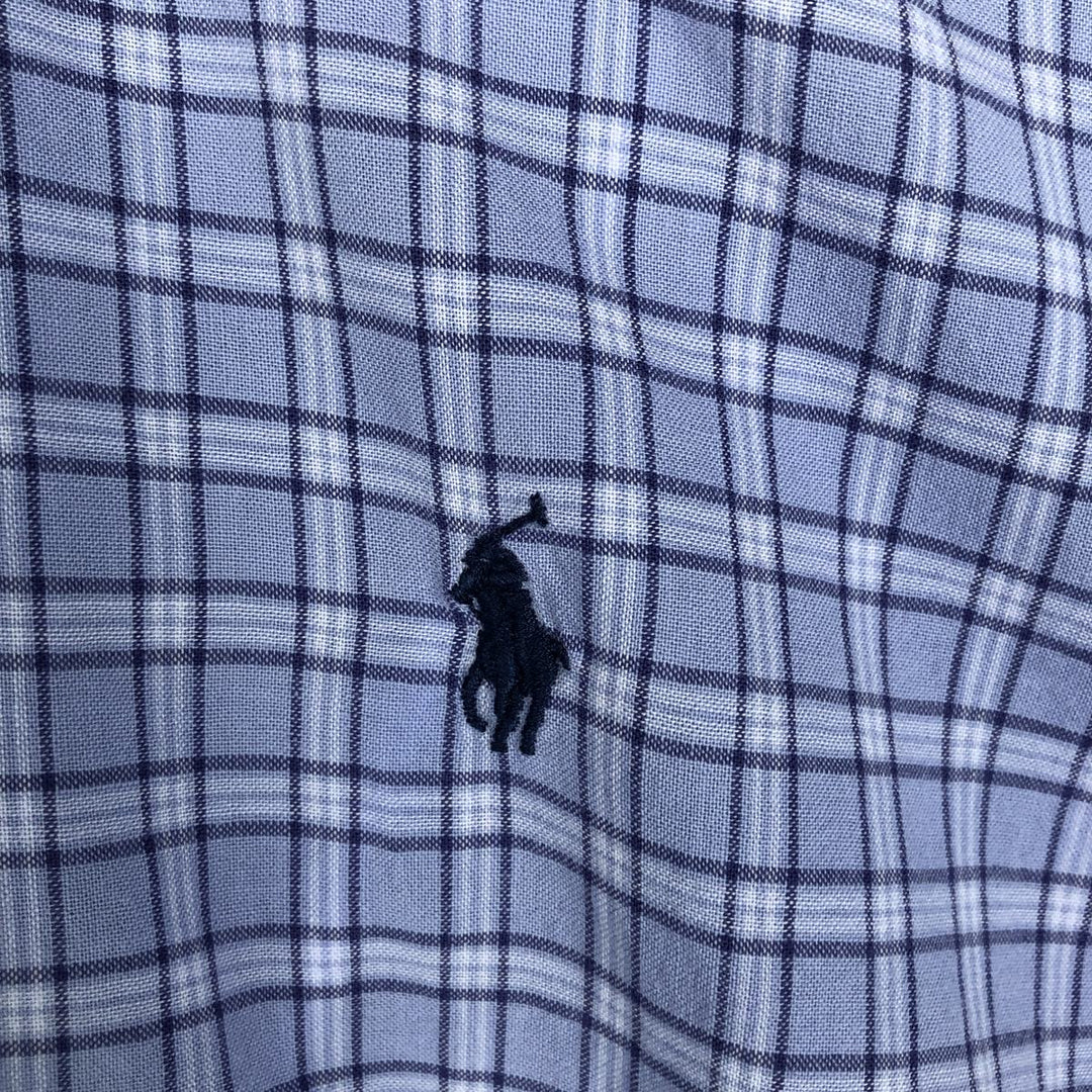 Ralph Lauren BLAKE Short-Sleeve Button-Down Check Shirt, Men's Size S (approx.) cotton purple type Vintage Second Hand