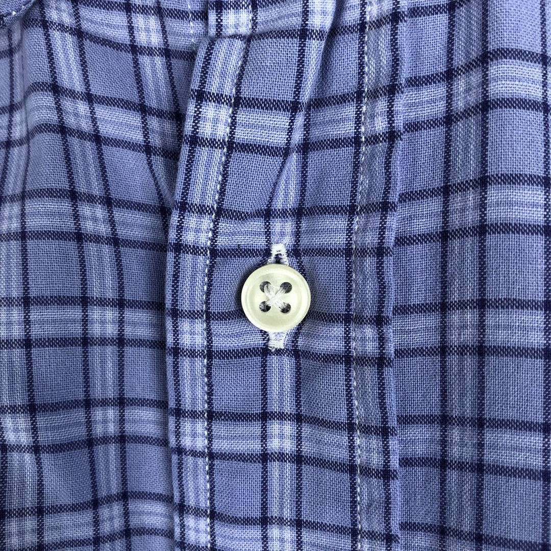 Ralph Lauren BLAKE Short-Sleeve Button-Down Check Shirt, Men's Size S (approx.) cotton purple type Vintage Second Hand