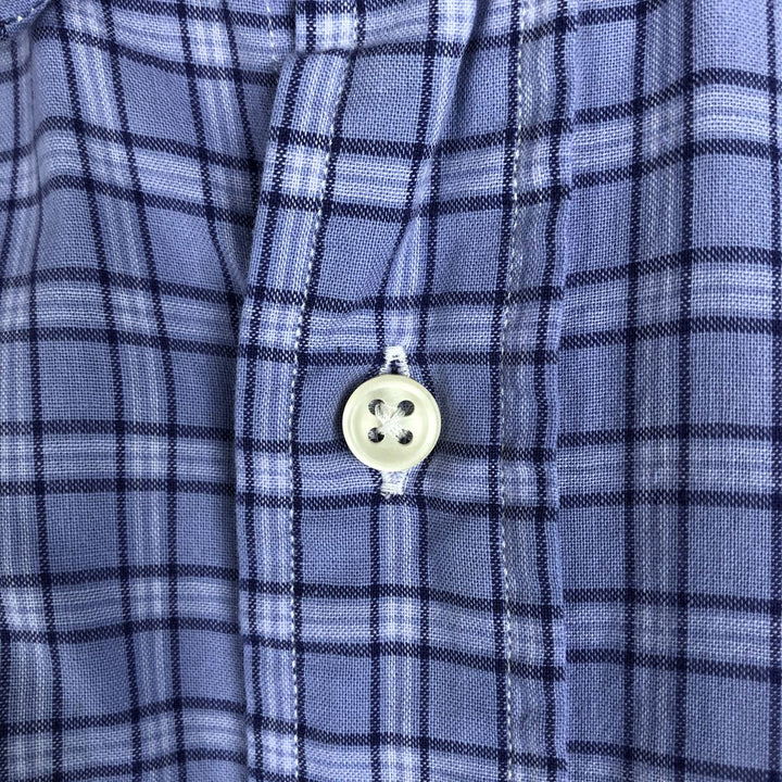 Ralph Lauren BLAKE Short-Sleeve Button-Down Check Shirt, Men's Size S (approx.) cotton purple type Vintage Second Hand