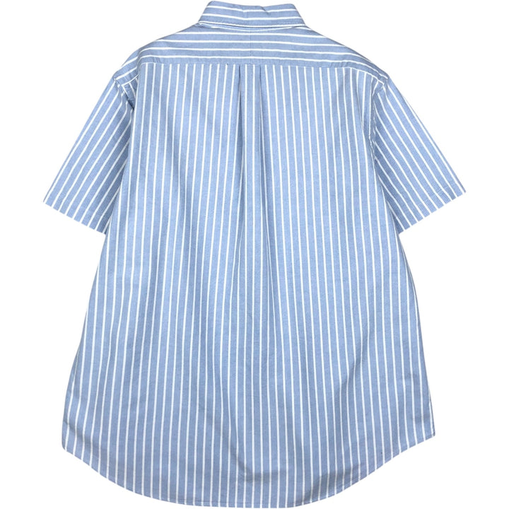 Ralph Lauren short sleeve button down striped shirt, men's size L cotton Blue type light blue Vintage Second Hand