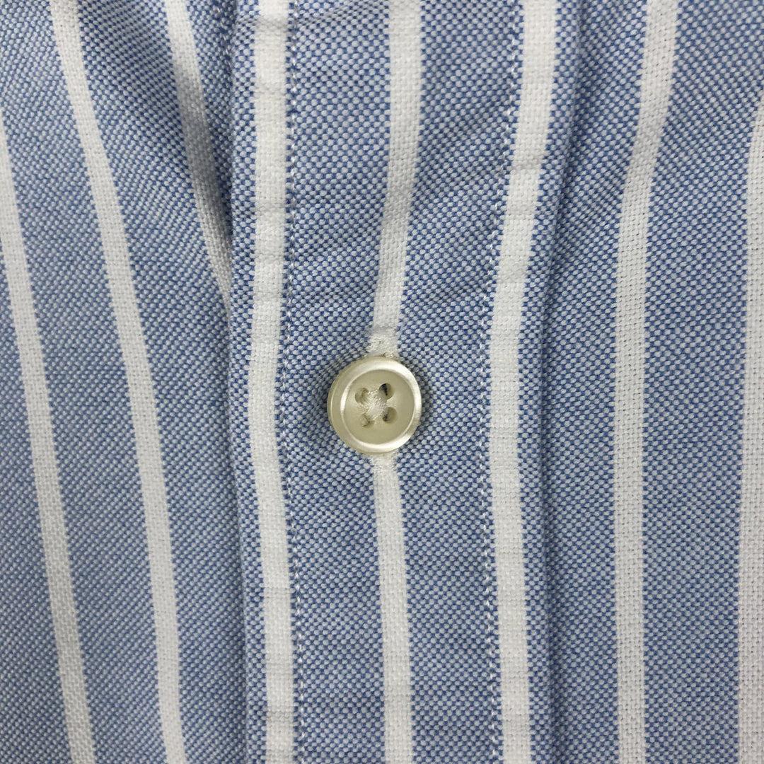 Ralph Lauren short sleeve button down striped shirt, men's size L cotton Blue type light blue Vintage Second Hand