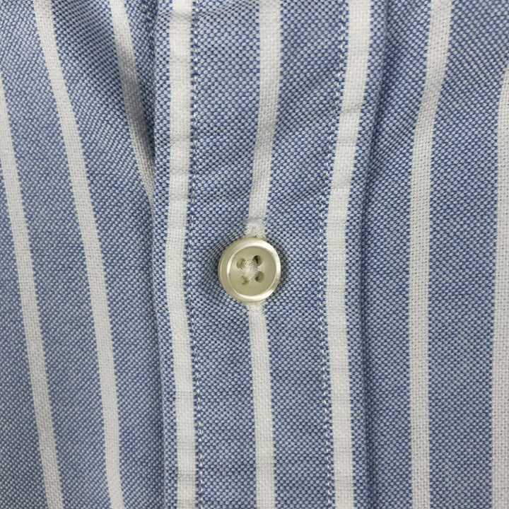 Ralph Lauren short sleeve button down striped shirt, men's size L cotton Blue type light blue Vintage Second Hand