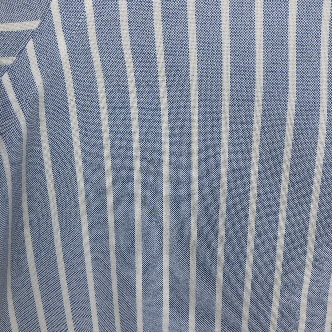 Ralph Lauren short sleeve button down striped shirt, men's size L cotton Blue type light blue Vintage Second Hand