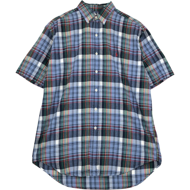 Ralph Lauren BLAKE short sleeve button down check shirt, men's size M cotton blue type Vintage Second Hand