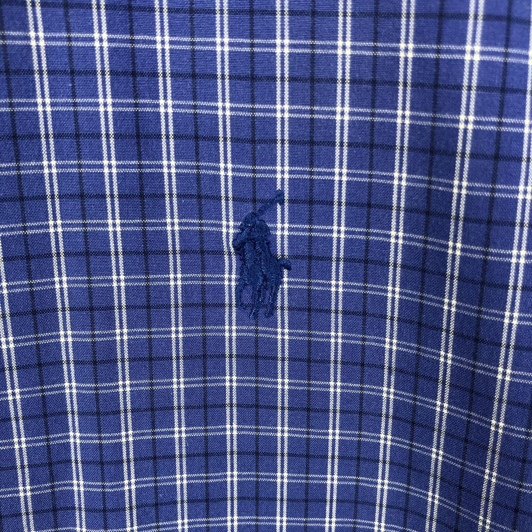 Ralph Lauren Classic Fit Short Sleeve Button Down Check Shirt Men's XXL cotton blue type Vintage Second Hand