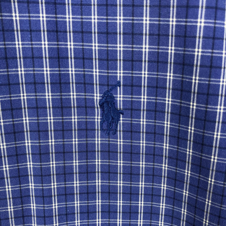 Ralph Lauren Classic Fit Short Sleeve Button Down Check Shirt Men's XXL cotton blue type Vintage Second Hand