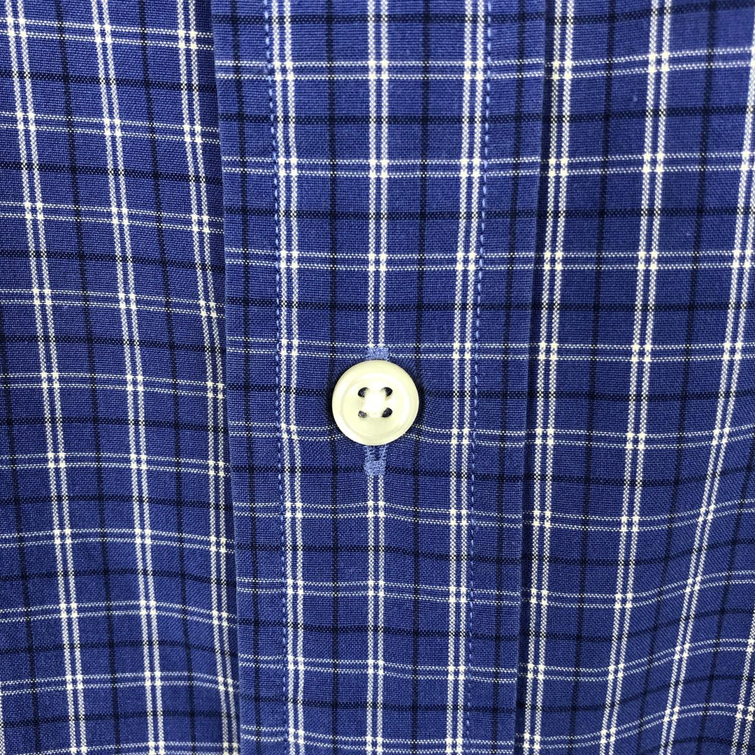 Ralph Lauren Classic Fit Short Sleeve Button Down Check Shirt Men's XXL cotton blue type Vintage Second Hand