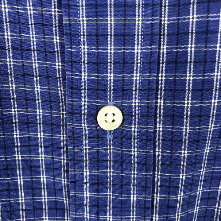 Ralph Lauren Classic Fit Short Sleeve Button Down Check Shirt Men's XXL cotton blue type Vintage Second Hand