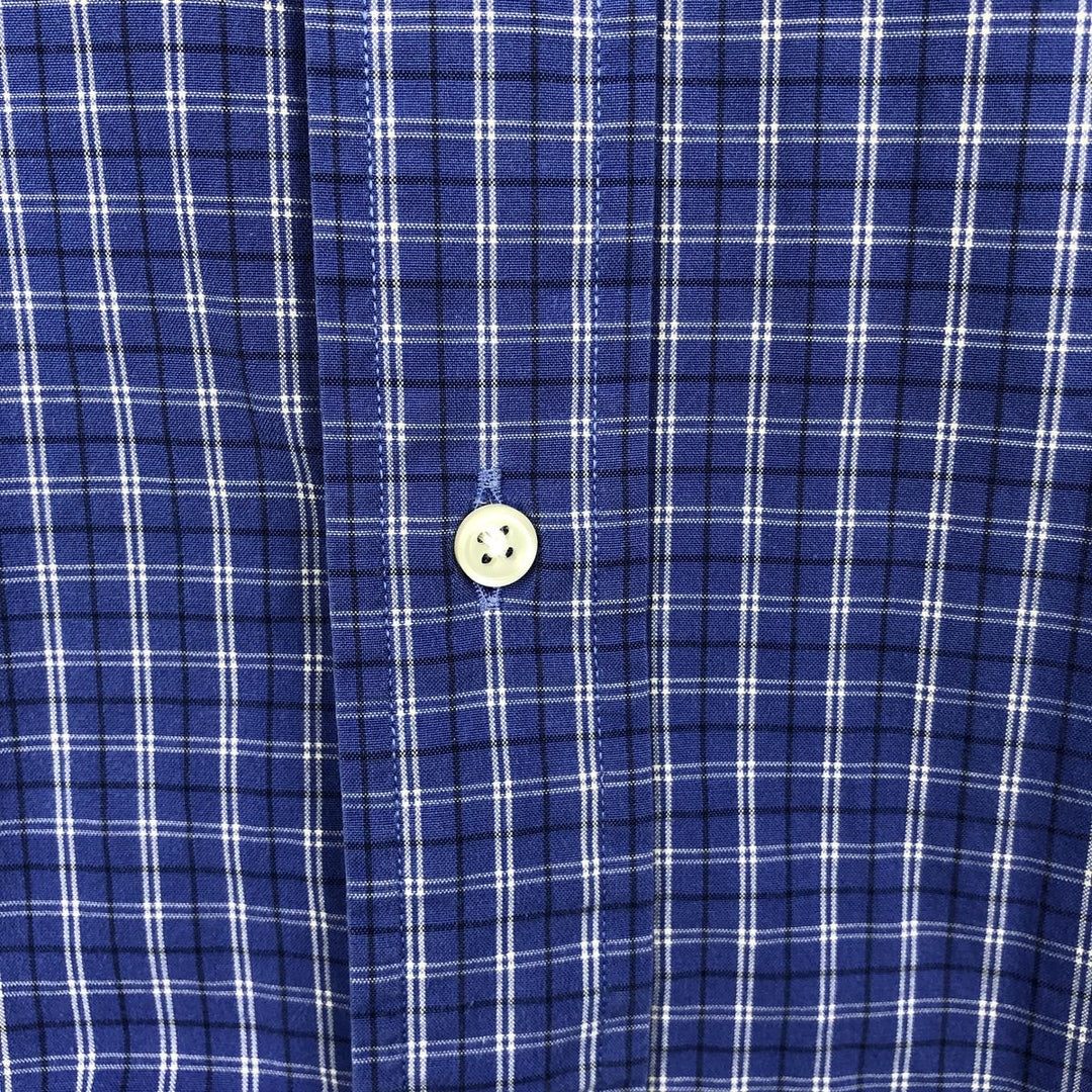 Ralph Lauren Classic Fit Short Sleeve Button Down Check Shirt Men's XXL cotton blue type Vintage Second Hand