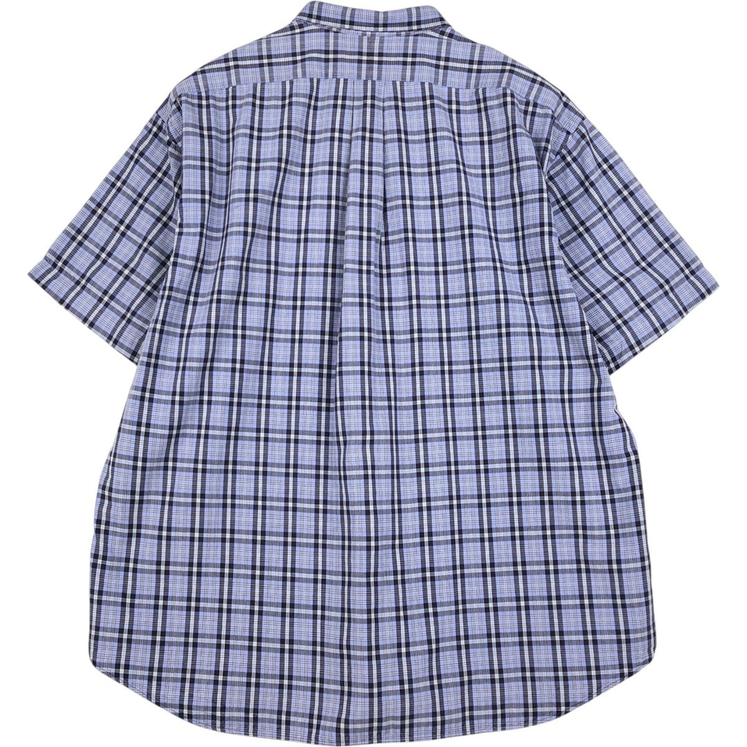 Ralph Lauren BLAKE short sleeve button down check shirt men's XL size cotton Blue type light blue Vintage Second Hand