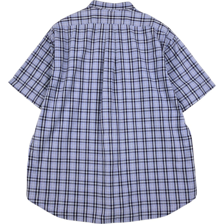 Ralph Lauren BLAKE short sleeve button down check shirt men's XL size cotton Blue type light blue Vintage Second Hand