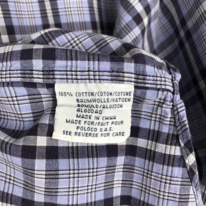 Ralph Lauren BLAKE short sleeve button down check shirt men's XL size cotton Blue type light blue Vintage Second Hand