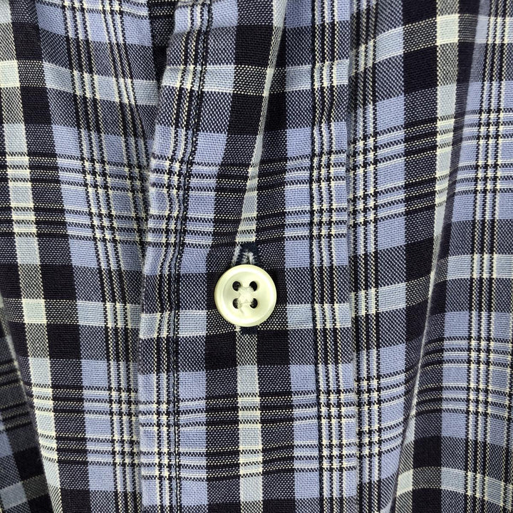 Ralph Lauren BLAKE short sleeve button down check shirt men's XL size cotton Blue type light blue Vintage Second Hand