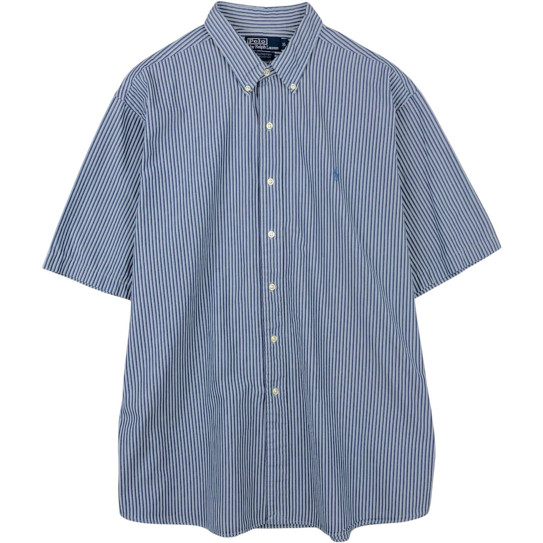 Ralph Lauren POLO by Ralph Lauren ELLINGTON short sleeve button down striped shirt men's XL size cotton blue type Vintage Second Hand