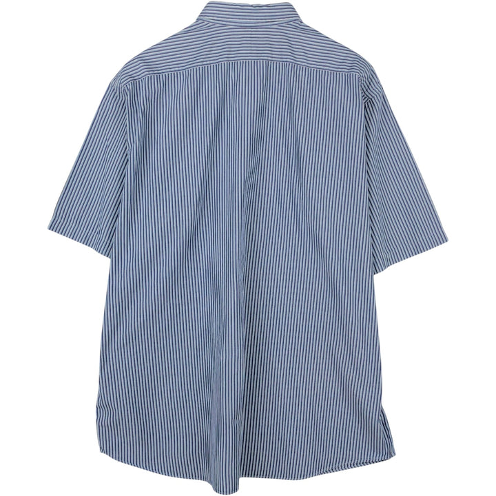 Ralph Lauren POLO by Ralph Lauren ELLINGTON short sleeve button down striped shirt men's XL size cotton blue type Vintage Second Hand