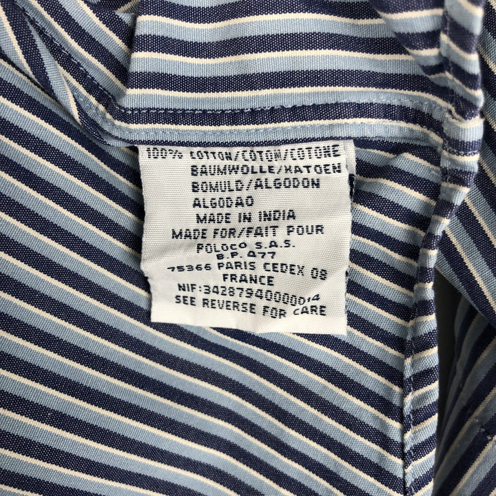 Ralph Lauren POLO by Ralph Lauren ELLINGTON short sleeve button down striped shirt men's XL size cotton blue type Vintage Second Hand