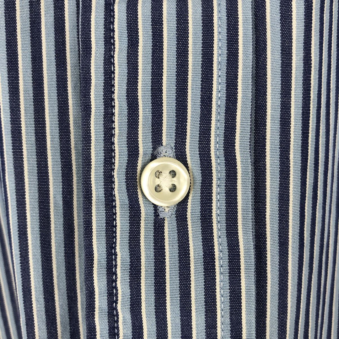 Ralph Lauren POLO by Ralph Lauren ELLINGTON short sleeve button down striped shirt men's XL size cotton blue type Vintage Second Hand
