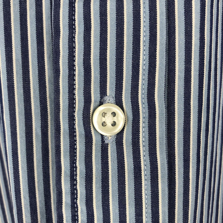 Ralph Lauren POLO by Ralph Lauren ELLINGTON short sleeve button down striped shirt men's XL size cotton blue type Vintage Second Hand