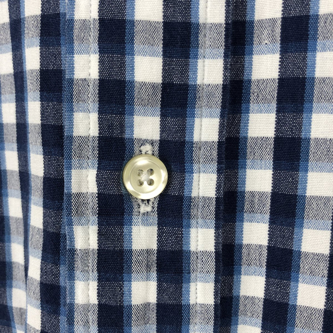 Ralph Lauren BLAIRE short sleeve button down check shirt men's XL size cotton navy blue type Vintage Second Hand