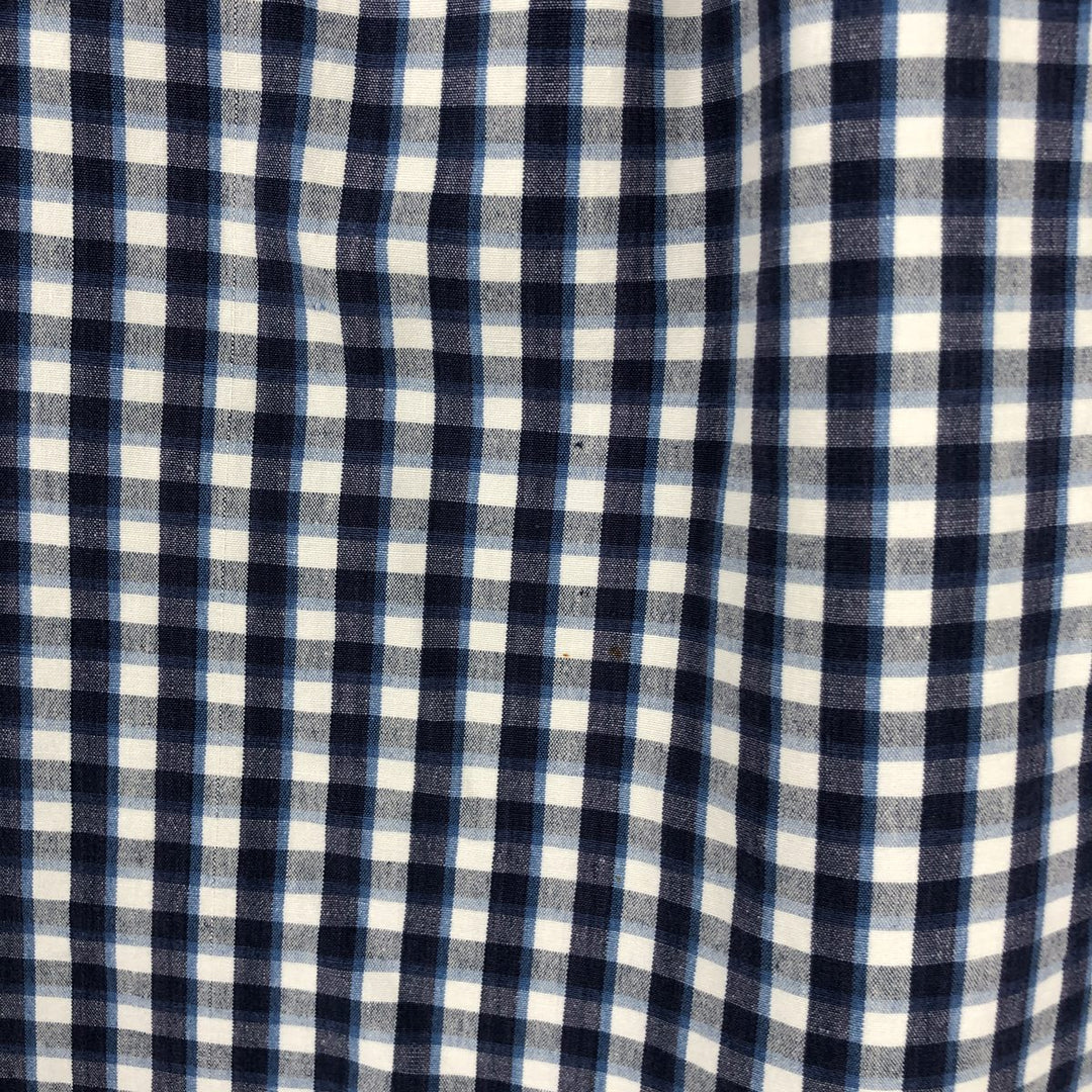 Ralph Lauren BLAIRE short sleeve button down check shirt men's XL size cotton navy blue type Vintage Second Hand