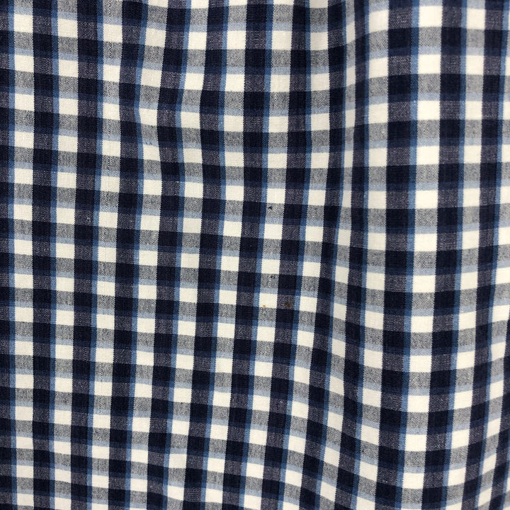 Ralph Lauren BLAIRE short sleeve button down check shirt men's XL size cotton navy blue type Vintage Second Hand