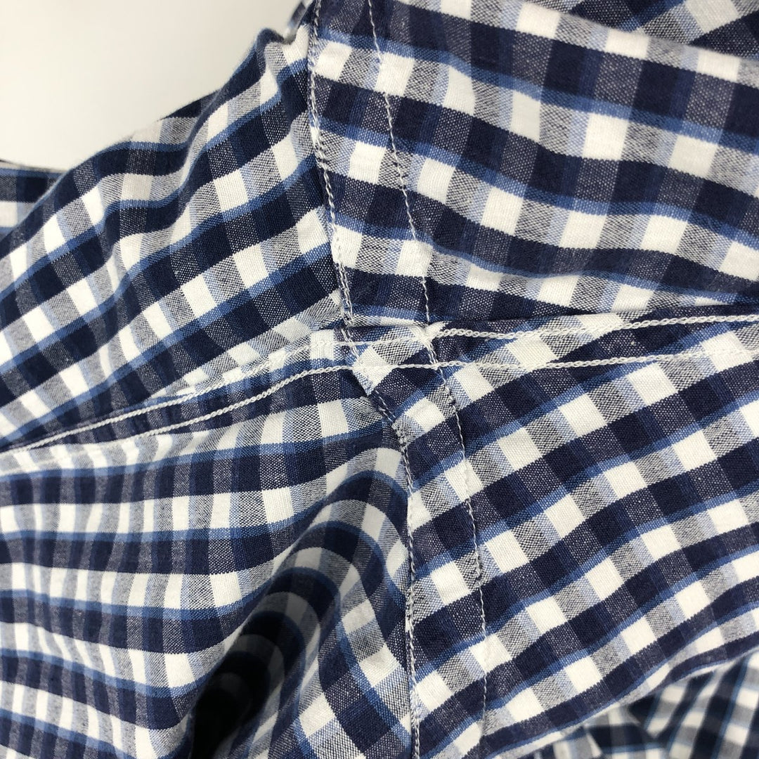 Ralph Lauren BLAIRE short sleeve button down check shirt men's XL size cotton navy blue type Vintage Second Hand