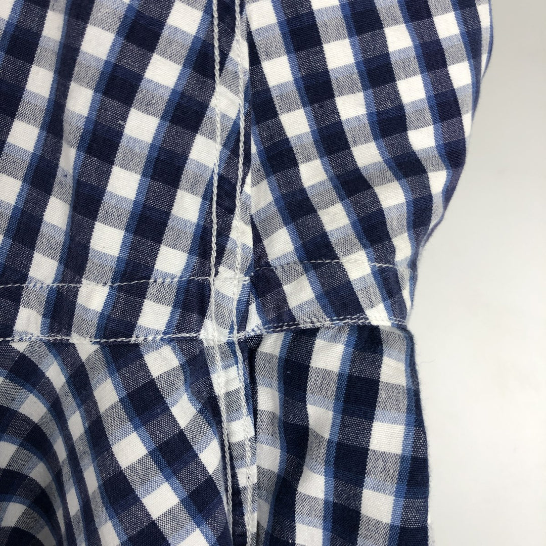 Ralph Lauren BLAIRE short sleeve button down check shirt men's XL size cotton navy blue type Vintage Second Hand