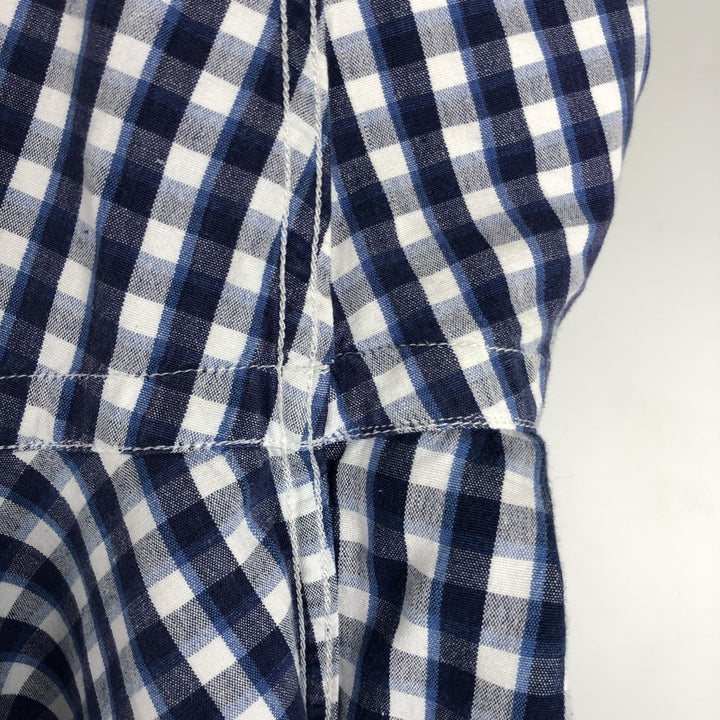 Ralph Lauren BLAIRE short sleeve button down check shirt men's XL size cotton navy blue type Vintage Second Hand