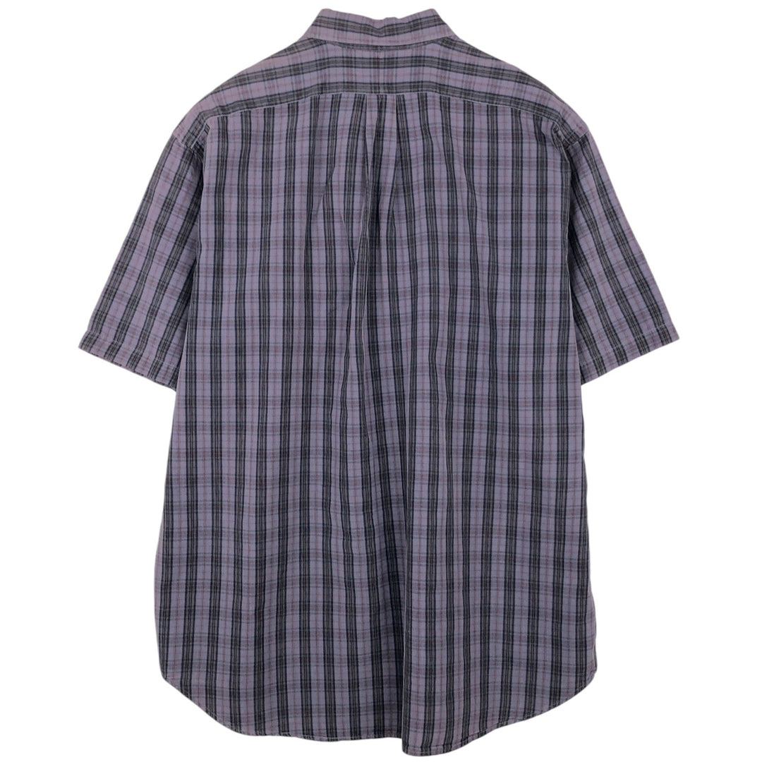 Ralph Lauren BLAKE short sleeve button down check shirt men's XL size cotton navy blue type Vintage Second Hand