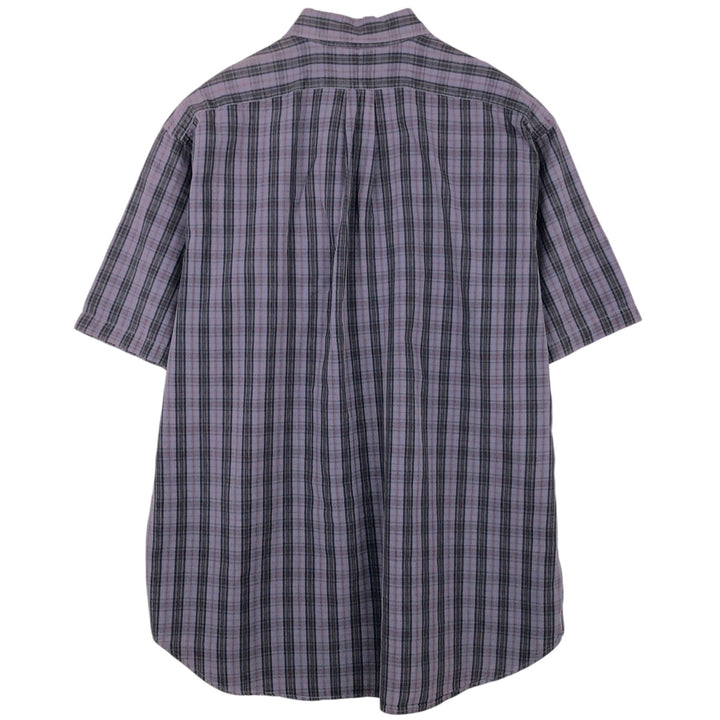 Ralph Lauren BLAKE short sleeve button down check shirt men's XL size cotton navy blue type Vintage Second Hand
