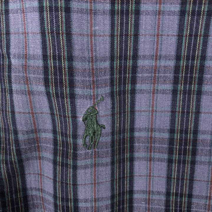 Ralph Lauren BLAKE short sleeve button down check shirt men's XL size cotton navy blue type Vintage Second Hand