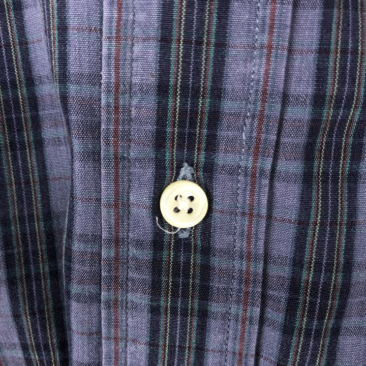 Ralph Lauren BLAKE short sleeve button down check shirt men's XL size cotton navy blue type Vintage Second Hand