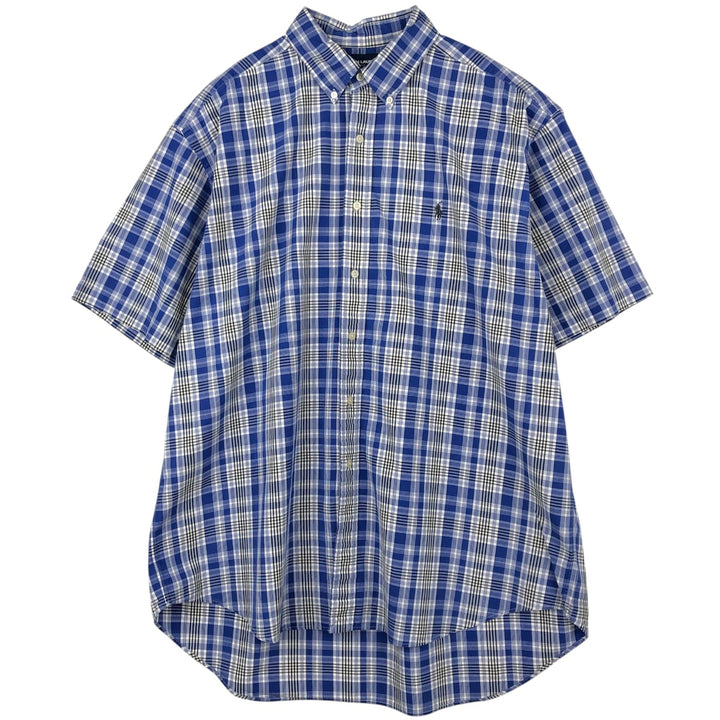 Ralph Lauren Golf Blake Short-Sleeve Button-Down Check Shirt, Men's Size XL (approx.) cotton blue type Vintage Second Hand