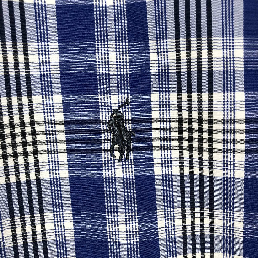 Ralph Lauren Golf Blake Short-Sleeve Button-Down Check Shirt, Men's Size XL (approx.) cotton blue type Vintage Second Hand